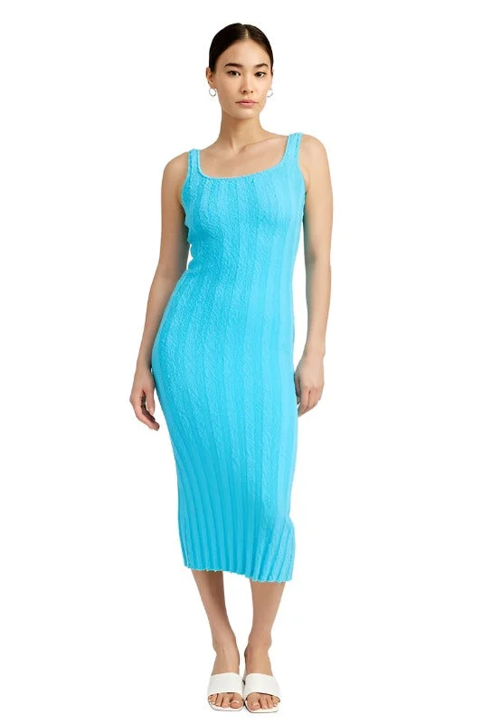 Exclusive Preview SCOOP NECK RIBBED MIDI DRESS