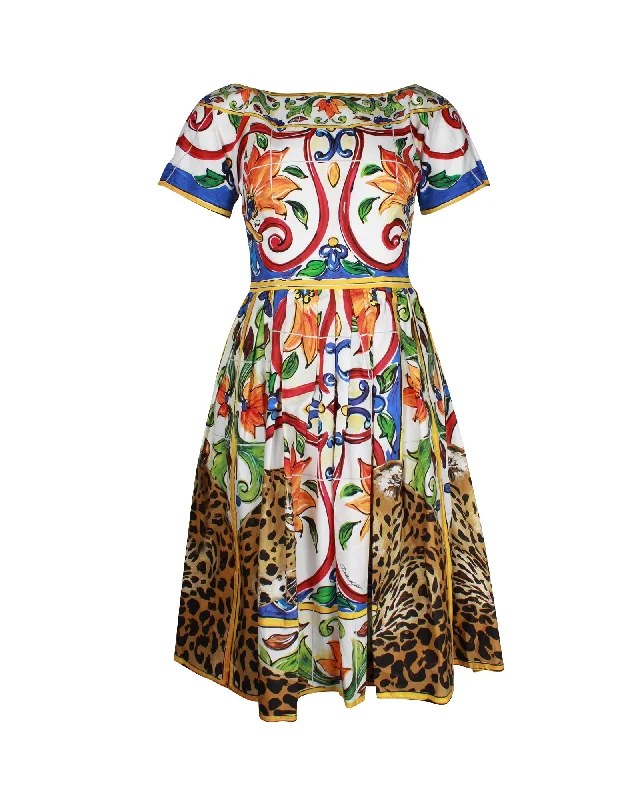 Members Only Dolce & Gabbana Majolica Dress in Multicolor Cotton