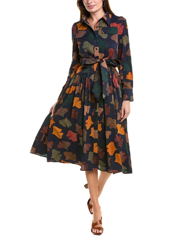 Deep Discounts Gracia Front-Flap Button-Down Tie-Waist Shirtdress