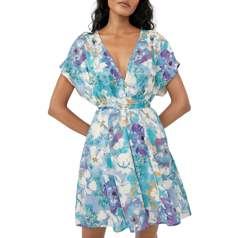 Flash Sale Freddy Womens Modal Blend Floral Fit & Flare Dress