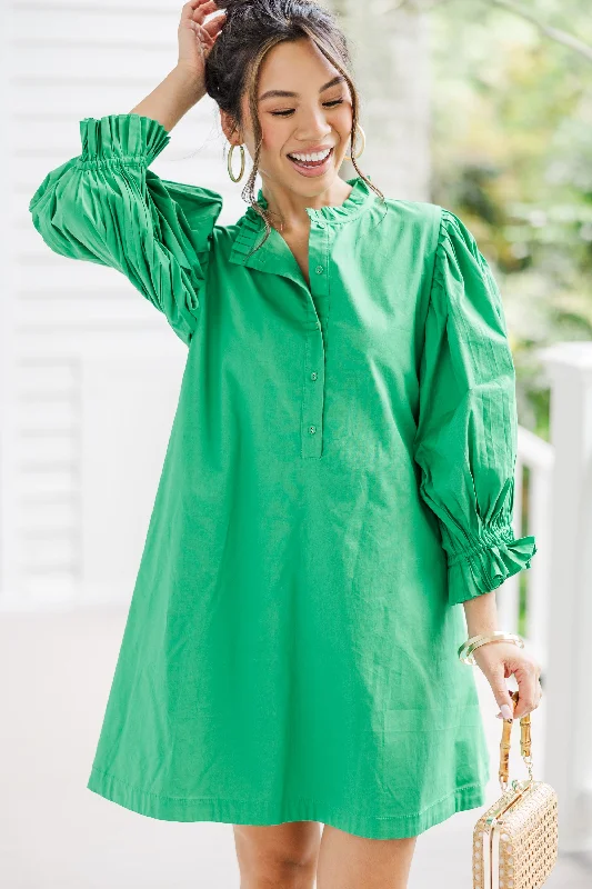 Members Only Under The Stars Kelly Green Tie Back Dress
