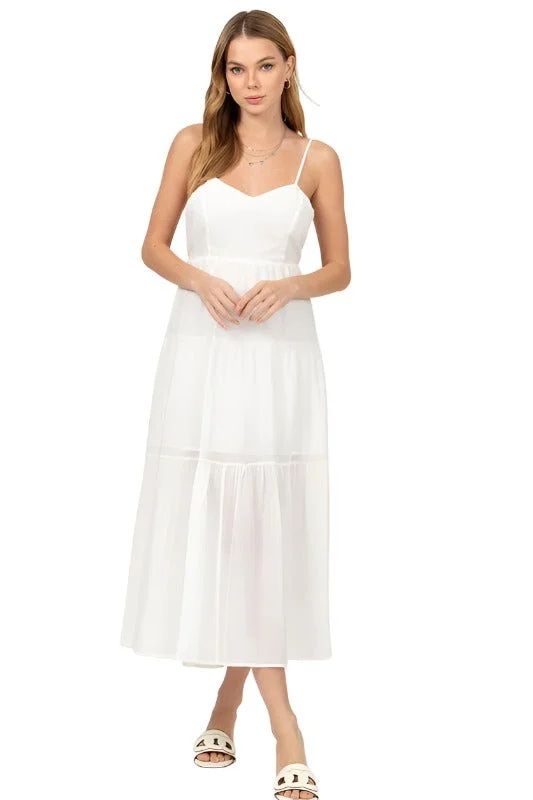 Early Access Full Heart Smocked Cutout Midi Dress