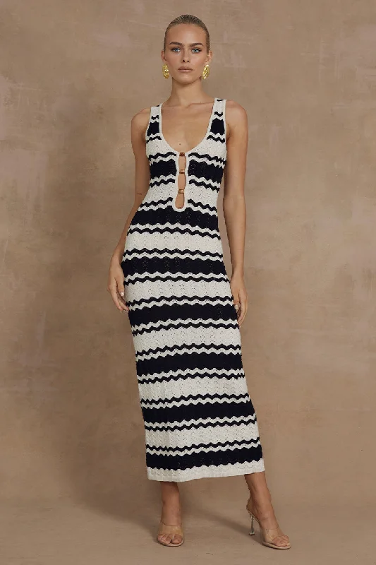 Sale Event PANAMA MIDI DRESS - BLACK/SAND