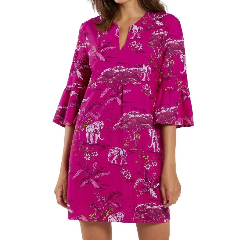 Hot Deal Kerry Dress In Elephant Safari Orchid