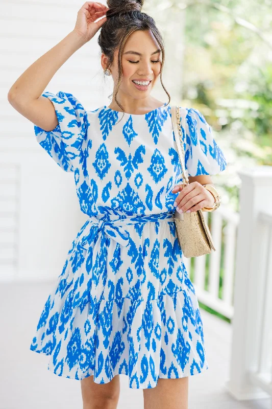 Shop and Save Just Dreaming Royal Blue Abstract Dress