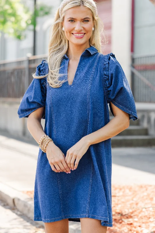 Daily Deals Meet You There Dark Wash Denim Dress