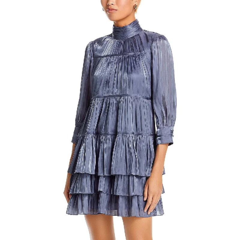 Epic Deals Riva Womens Pleated Mini Shift Dress