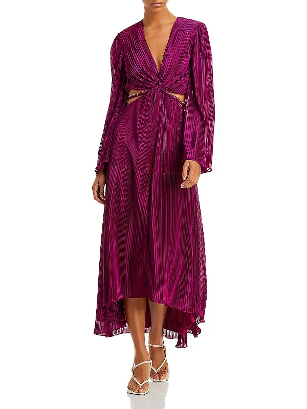 Exclusive Deal Kimberly Womens Satin Pleated Midi Dress
