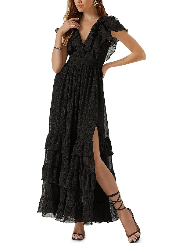 Quick Sale Tiara Womens Ruffled Tiered Evening Dress