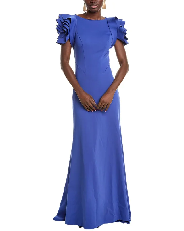 Limited Availability Rene Ruiz Rosette Sleeve Gown