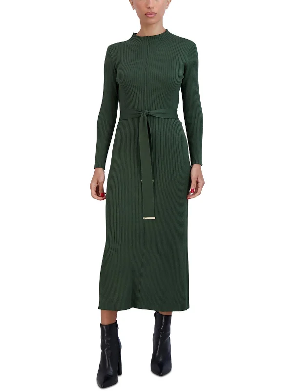 Special Discount Womens Knit Mock Neck Sweaterdress