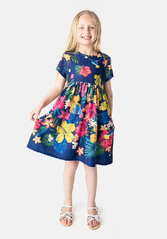 Deal Mania Children's Tropical Print Dress (Calipo)