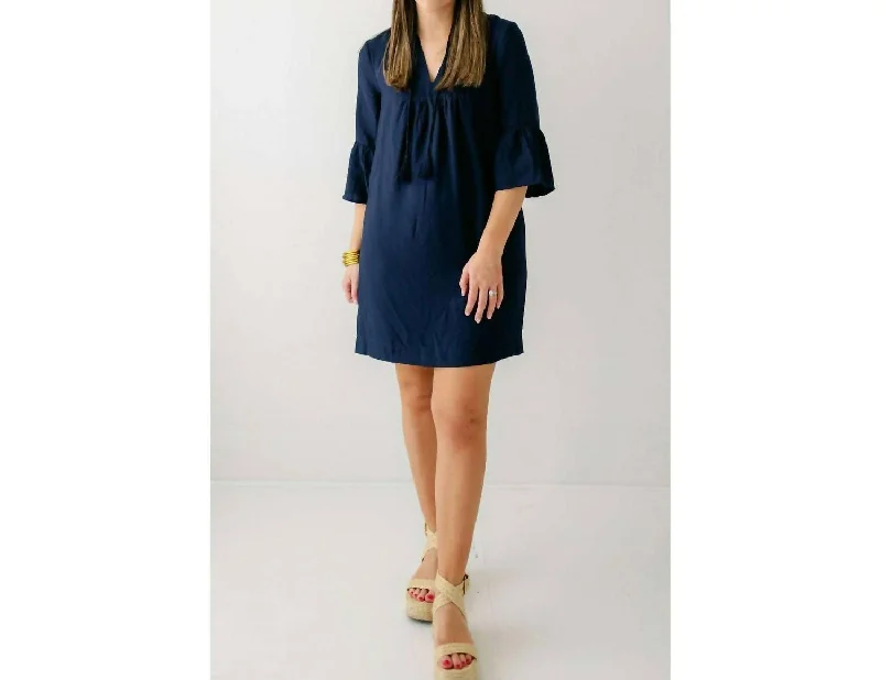 Best Bargains Tam Bell Sleeve Dress In Navy