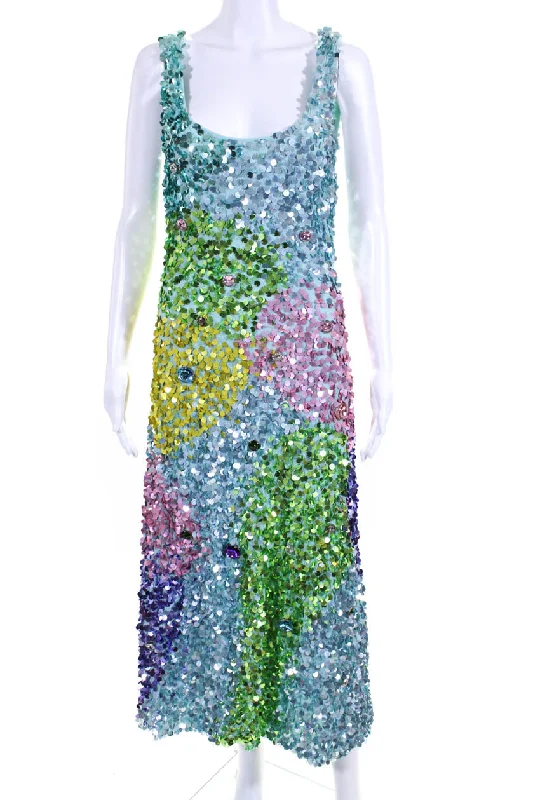 YEAR-End Sale Cynthia Rowley Prism Rainbow Sequin Midi Dress