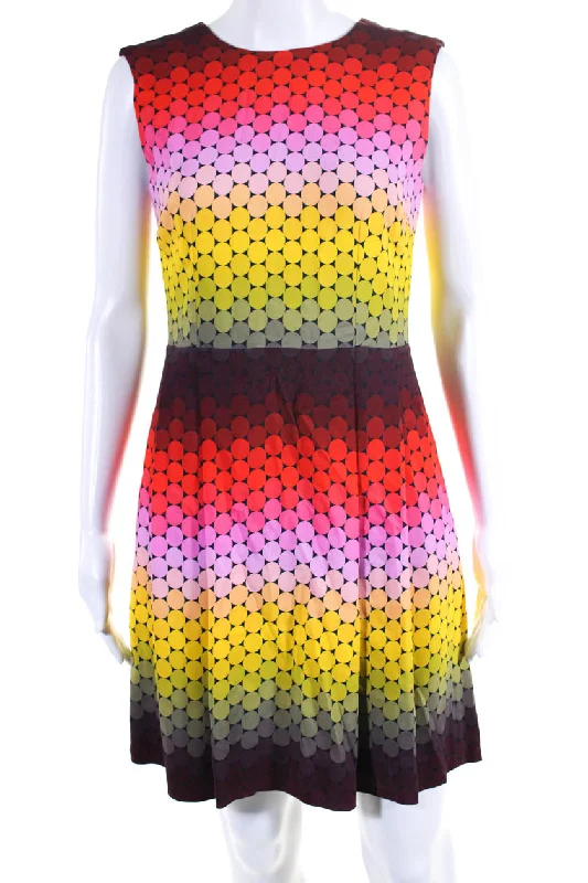 Low Prices Jonathan Saunders Womens Geometric Print A Line Dress Multi Colored