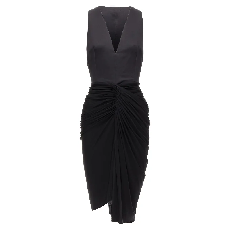 Major Savings Alexander Wang Front Drape V-neck Silk Lined Knee Codycon Dress