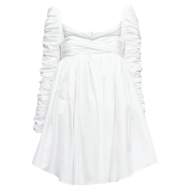 Steals and Deals Khaite Sueanne Ruched Sleeve Sweetheart Empire Corseted Mini Dress