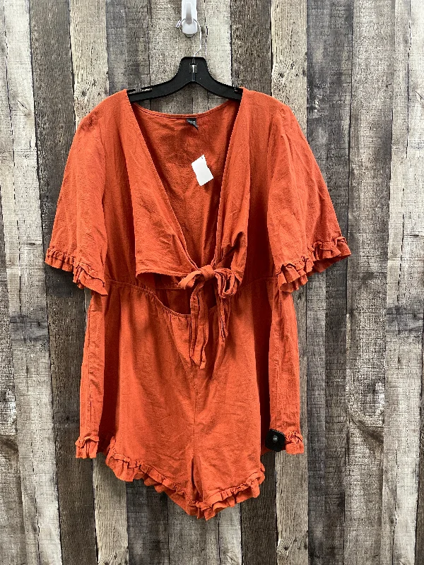 Big Discounts Romper By Shein In Orange, Size: 4x