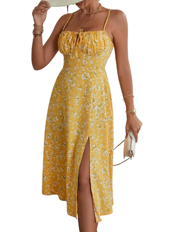 Flash Deals Tessa Midi Dress In Yellow