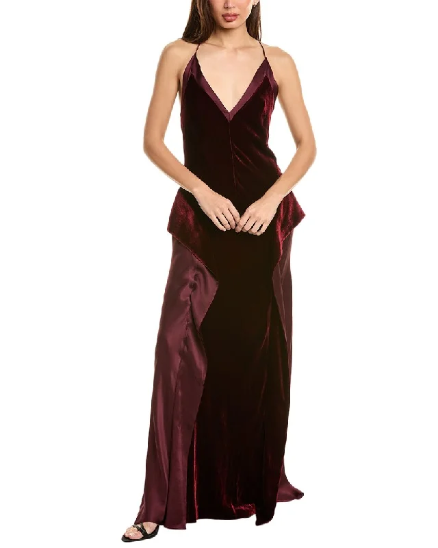 Mega Sale Alberta Ferretti Velvet Silk-Blend Gown