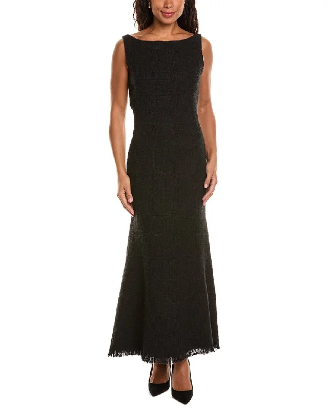 Great Deals Oscar de la Renta Tweed Silk-Lined Midi Dress