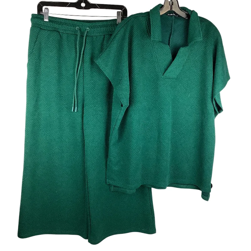 Quick Sale Pants Set 2pc By Clothes Mentor In Green, Size: 1x