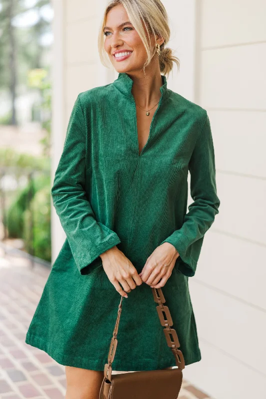 Limited Stock Make It Count Olive Green Corduroy Dress