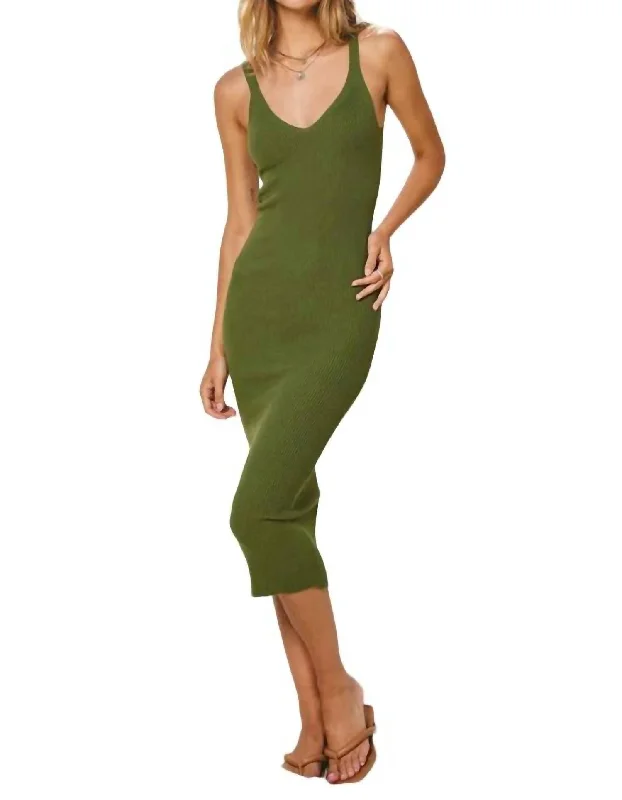 Blowout Deals Like A Glove Knit Midi Dress In Green