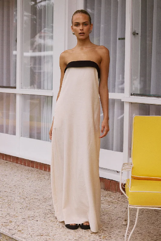 Limited Stock LYDIA MAXI DRESS - SAND/BLACK