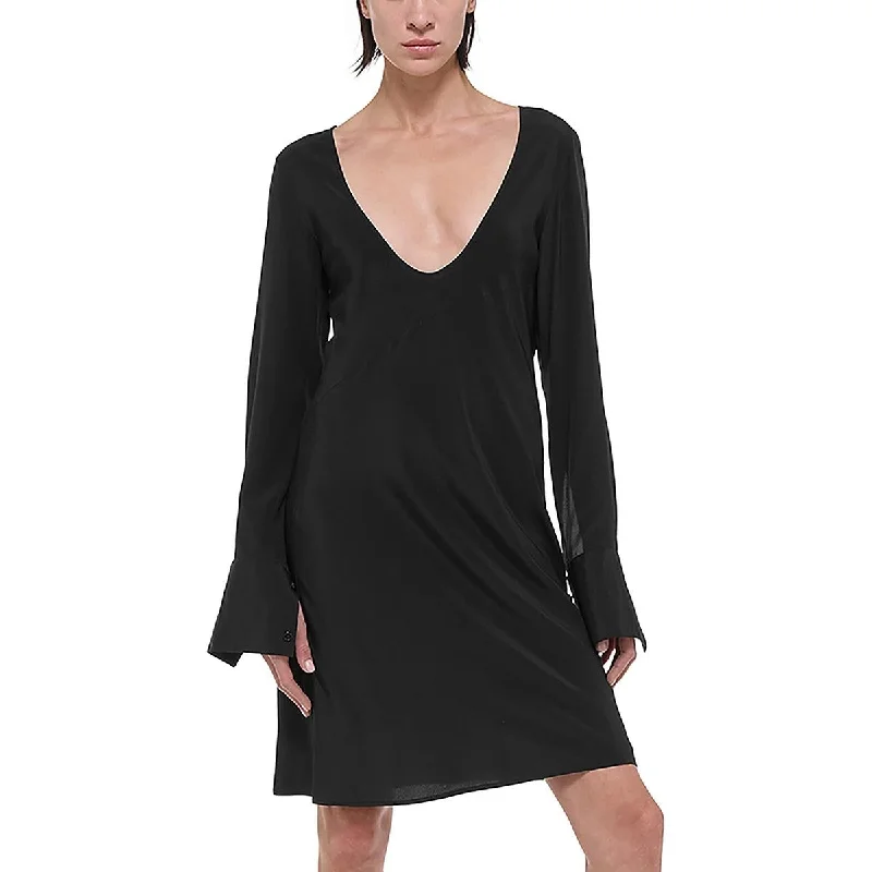 Markdown Madness Opaque Womens V Neck Midi Cocktail And Party Dress