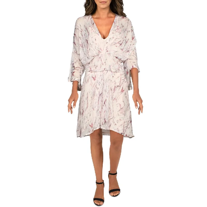 Price Smash Pommie Womens Silk Printed Cocktail Dress