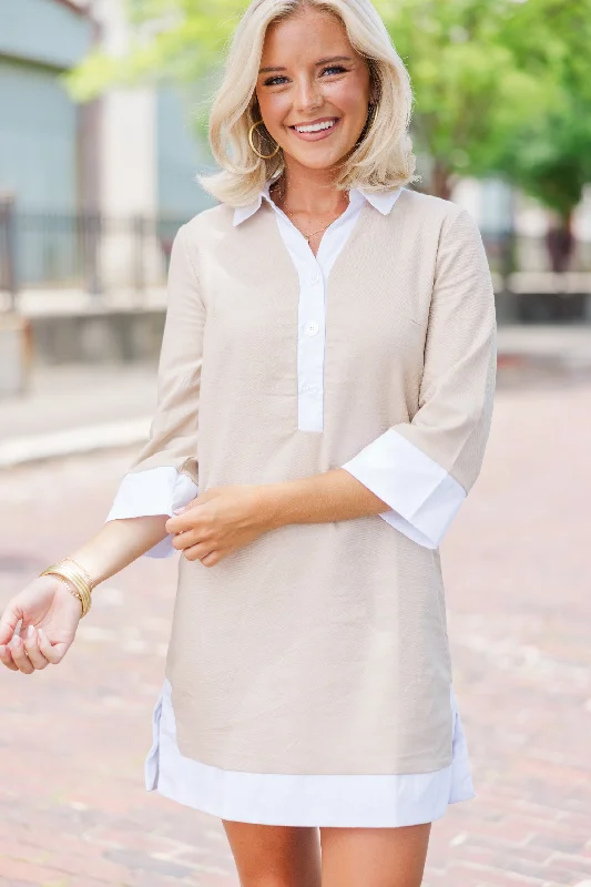 Big Discounts Make Your Day Oatmeal Shift Dress