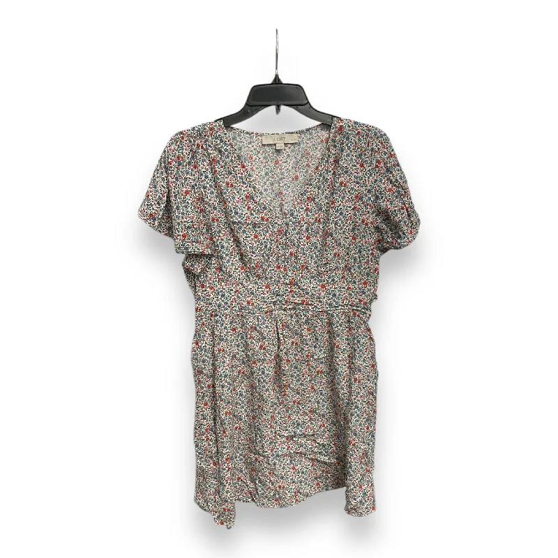 Super Bargain Dress Casual Short By Loft In Floral Print, Size: Mp