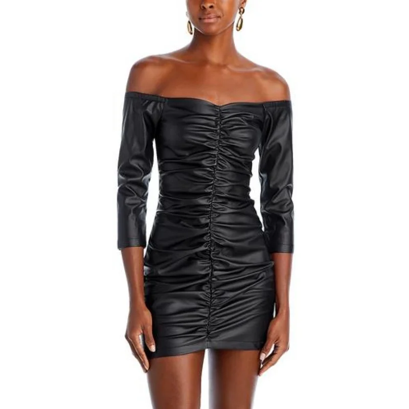 Exclusive Online Offer Womens Faux Leather Short Mini Dress