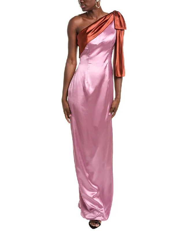 Price Cut Rene Ruiz One-Shoulder Column Gown
