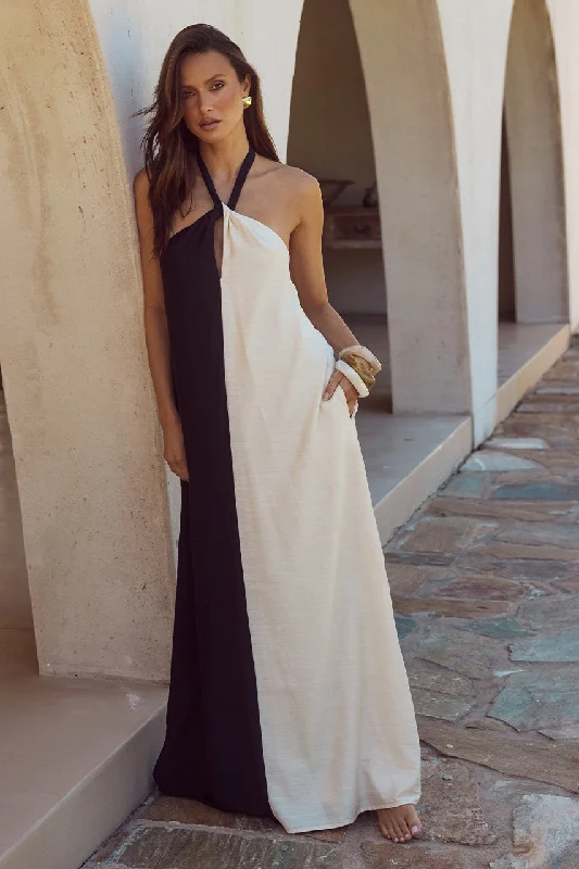 Big Discounts RIVIERA MAXI DRESS - BLACK/SAND