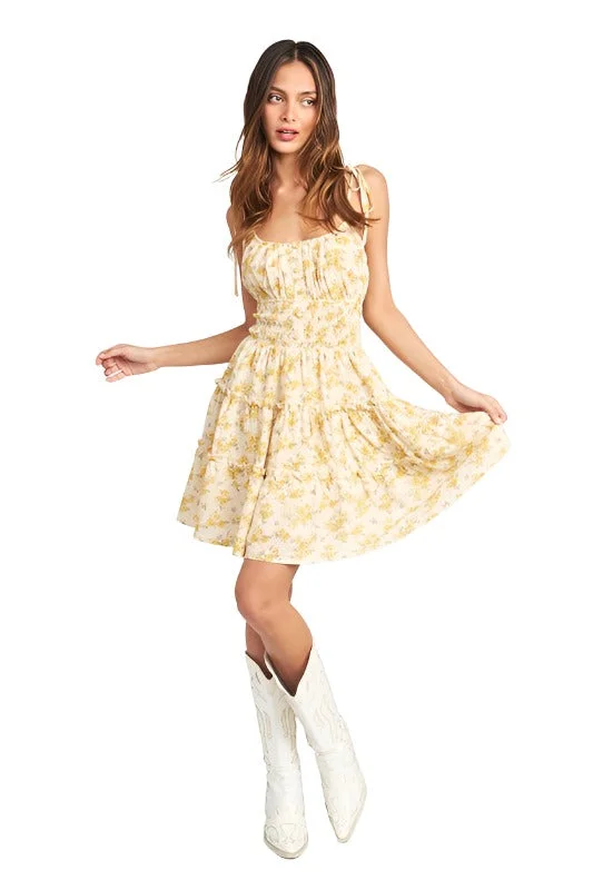 Deep Discounts Spaghetti Strap Mini Dress W Smocked Waist