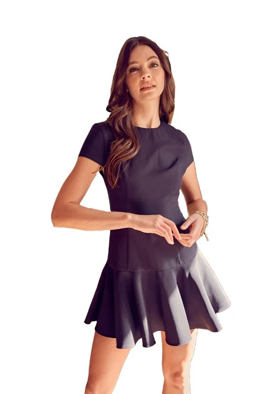 Markdowns Round Neck Ruffle Dress