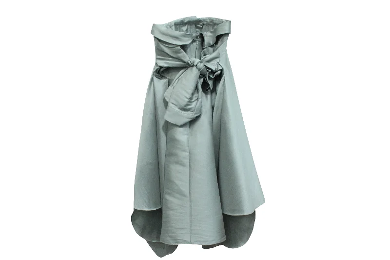 Today Only Alexis Mabille Bow-Detailed Satin-Twill Mini Dress in Grey Polyester