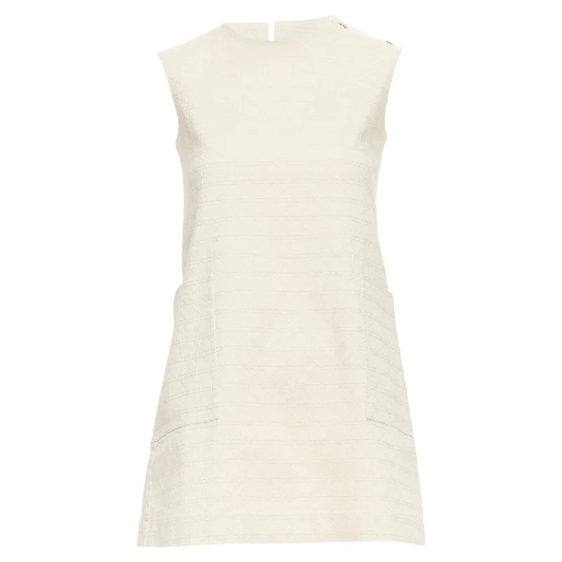 Season Finale Sale Christian Dior Kids Cotton Blend Cannage Topstitch Dress