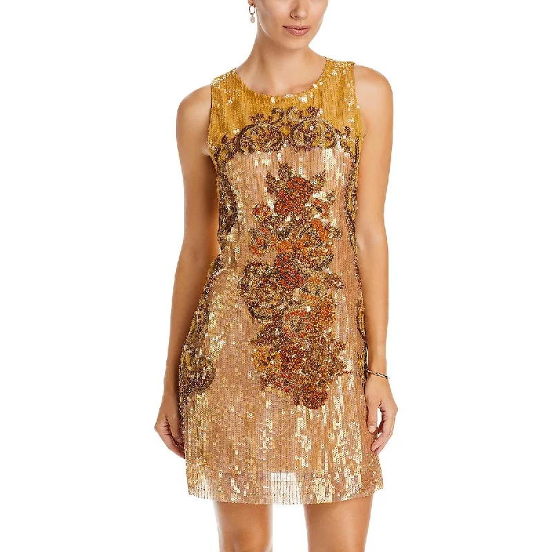 Best Seller Amy Womens Sequined Mini Cocktail And Party Dress
