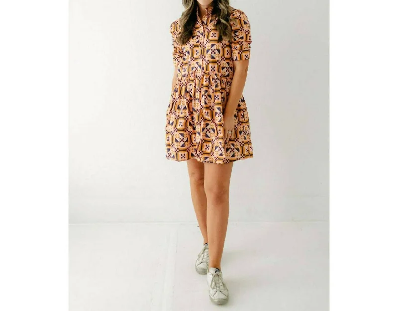 Bargain Prices Veronica Mini Dress In Pink Tile