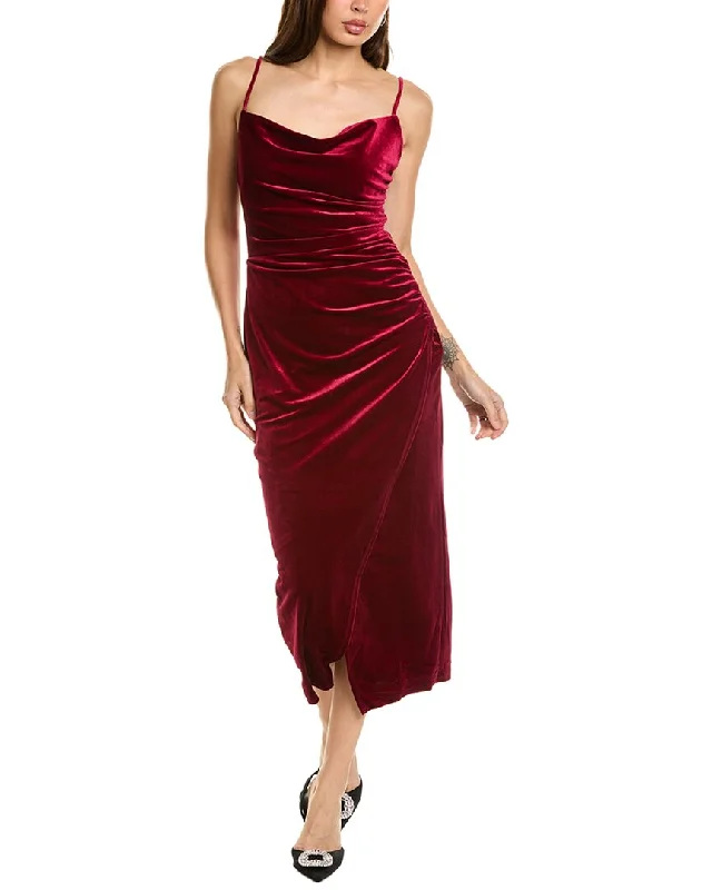 Deal Frenzy Laundry by Shelli Segal Velvet Cowl Neck Midi Dress