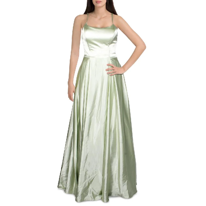 Flash Sale Juniors Womens Satin Strappy Evening Dress