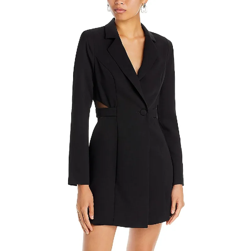 Today Only Womens Twill Mesh Inset Mini Dress