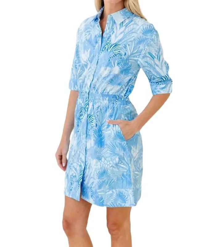 Limited Edition Parker Dress In French Blue Zebra Soiree