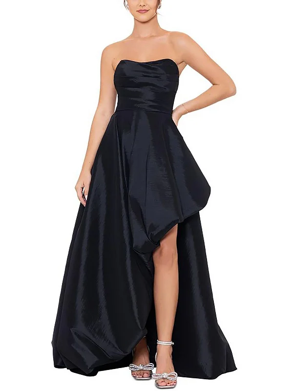 Epic Deals Juniors Womens Hi-Low Built in Bra Evening Dress