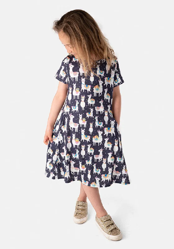 Mega Sale Children's Llama Print Dress (Lena)