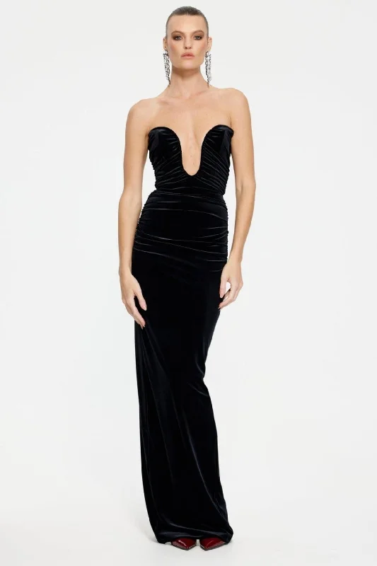 Discount Deals Anjelica Gown - Black Velvet