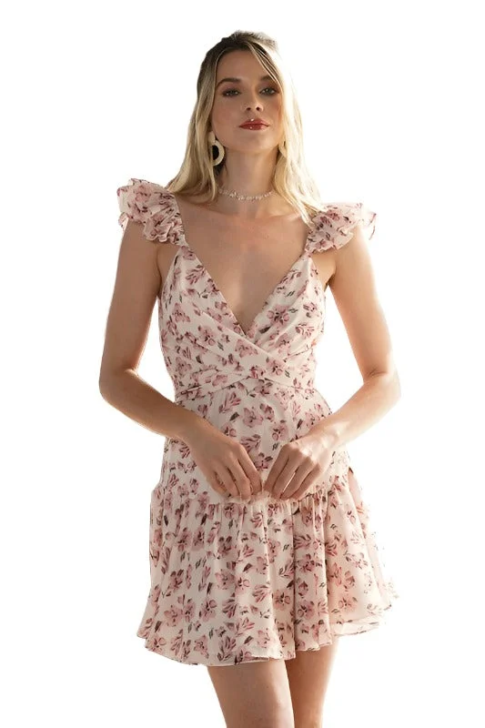 Special Price Floral Print Ruffle Mini Dress